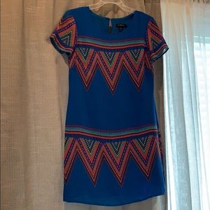 Blue geo design dress